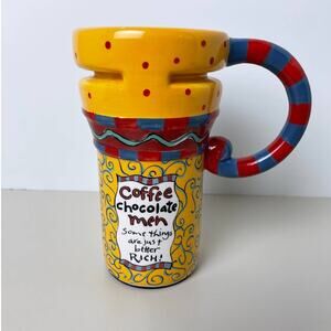 Mug "Coffee, Chocolate, Men..." Hot/Cold Ceramic Handle Top